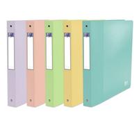 Classeur Oxford school life A4+ Dos40 4anneaux rond polypro opaque pastel assorti