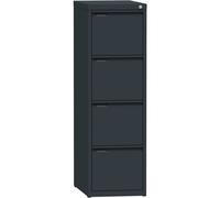 Classeur 4 tiroirs - Meuble de classement métal compatible dossiers suspendus - L. 40 x H. 132 cm - Anthracite