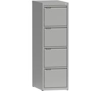 Classeur 4 tiroirs - Meuble de classement métal compatible dossiers suspendus - L. 40 x H. 132 cm - Gris