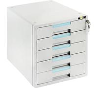 Classeur 5 tiroirs gris-bleu YELLOW ONE