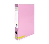 Classeur à 2 anneaux 25 mm mixte Liderpapel A4 doublé couleur system avec olao et porte-cartes rose