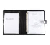Classeur à anneaux, A4, simili cuir, noir