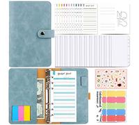 Classeur à anneaux A6 - Carnet de notes à 6 trous avec poches, enveloppes et étiquettes autocollantes
