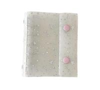 Classeur à anneaux de 7,5 x 10,5 cm pour cartes de reçus, motif étoile avec stockage sécurisé, classeur pour journal, projet, école, bureau, réunion