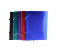 Classeur à élastiques format A5. Translucide. 100 % recyclable. Taille quartille. Idéal pour factures, reçus, etc. Fermeture à élastiques ronds de grande résistance. By Office Box. Réf 51015 (5
