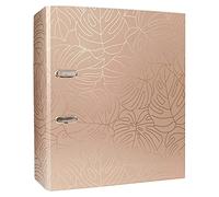 Classeur à Levier A4 75 mm - Design Métallique - Rose Gold Monstera