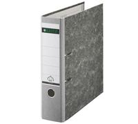 Classeur à levier Leitz Plastic A4 80mm carton gris ouverture 180° 81x320mm 530g