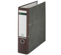 Classeur à levier Leitz Plastic A4 80mm carton marron ouverture 180° 320x81mm 530g