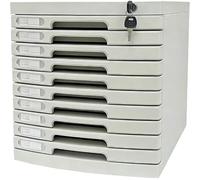 Classeur à Plat, SystèMe de Rangement de Bureau avec Tiroirs en Plastique Verrouillables, éTiquette Vierge et 2 à 14 Tiroirs(Medium (10 Layers))