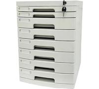 Classeur à Plat, SystèMe de Rangement de Bureau avec Tiroirs en Plastique Verrouillables, éTiquette Vierge et 2 à 14 Tiroirs(Large (8 Layers))