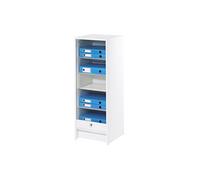 Classeur à Rideau Blanc 5 Niches Serrure 37,8 x 103,8 x 38,4 cm - Blanc - L 37.8 x l 38.4 x H 103.8 cm