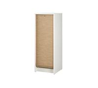 Classeur à Rideau - Chêne Naturel - 5 Niches - Blanc - 37,8 x 103,8 x 38,4 cm - Eco-conçu