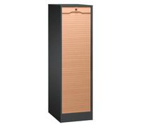 Classeur à rideau bois hauteur 140 cm anthracite-hêtre