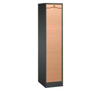 Classeur à rideau bois hauteur 170 cm anthracite-hêtre
