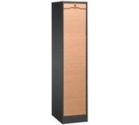 Classeur à rideau bois hauteur 170 cm anthracite-hêtre - gris anthracite - nc Gris