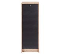 Classeur à Rideau Chêne Rideau Noir ou Blanc 5 Niches L 37.8 H 103.8 P 38.4 cm - Noir - L 37.8 x l 38.4 x H 103.8 cm