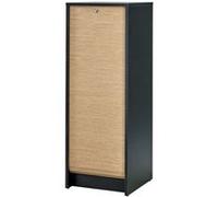 SIMMOB Classeur à Rideau Noir Bicolore 5 Niches L 37.8 H 103.8 P 38.4 cm - Chêne Naturel