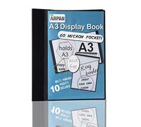Classeur A3 à anneaux 4-D - Format portrait - Noir - Porte-documents - 10 pochettes