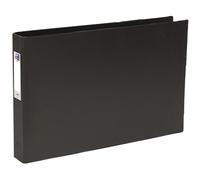 Classeur A3 Paysage Dos 55mm 4 Anneaux en D Couverture PVC Noir
