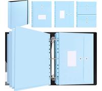 Classeur A4 3 anneaux Binder avec 10 pochettes porte-documents bleu