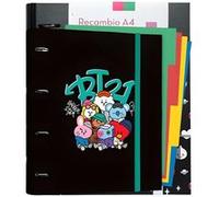 Line Friends BT21 Classeur A4 Rigide Street Mood Noir