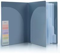 Classeur A4 à 5 pochettes et 2 compartiments, bleu