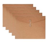 Classeur A4 Avec 5 Enveloppes À Ficelles Pour Le Rangement De Documents, Matériau Kraft Écologique, Chargement Latéral