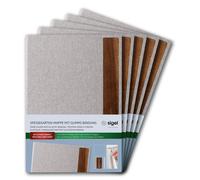 Classeur A4 avec élastique de maintien, lot de 5, gris clair/marron