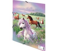 Classeur A4 en carton « Le monde des chevaux », lot de 3 pièces
