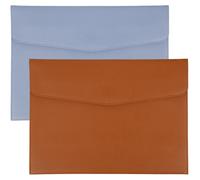 Classeur A4 en similicuir PU, avec fermeture magnétique, étanche, bleu clair/marron