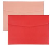 Classeur A4 en similicuir PU, étanche, avec fermeture magnétique, rose/rouge
