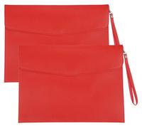 Classeur A4 en similicuir PU, étanche, de couleur rouge