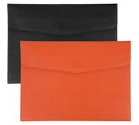 Classeur A4 en similicuir PU, étanche, noir et orange