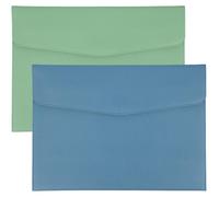 Classeur A4 en similicuir PU, étanche, vert et bleu clair