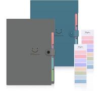 Classeur A4 extensible en deux parties avec tiroirs, gris foncé et bleu smog