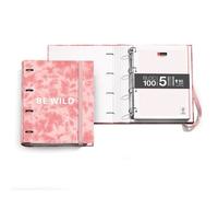 Miquelrius - Classeur Tie Dye avec 4 anneaux + recharge 100 feuilles A4 avec quadrillage 5 mm, papier 90 g, couleur rose