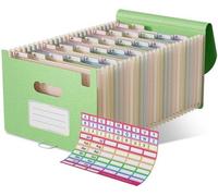 Classeur A4 naturel à 26 compartiments, classeur de rangement en jute dépliable, classeur de santé aux couleurs vives, classeur végétal sans PVC, classeur de santé écologique, classeur d'archivage nat