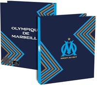 Classeur A4 OM - Collection officielle OLYMPIQUE DE MARSEILLE - football Ligue 1 - Cartonné - Epaisseur 4 cm 4 anneaux