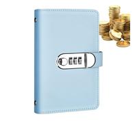 Classeur A6 avec couverture en cuir et cadenas à combinaison, carnet de défi, pour dépenses financières pour , adultes, maison, appartement, dortoir, bureau, école, voyage