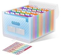 Classeur accordéon 26 compartiments extensible A4 format lettre bleu