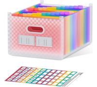Classeur accordéon 26 compartiments Portable Extensible Chemises plastique A4 Rose