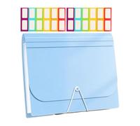 Classeur Accordéon Avec Étiquettes Et Protège-Docs Extensibles Multicouche | Stickers, trieur de reçus, dossier Pour École Salle De ureau Université Bleu