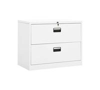 Classeur Armoire à Dossiers Armoire de Classement Stockage de Fichiers Meuble de Classement Bureau Intérieur Blanc 90x46x72,5 cm Acier