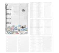 Classeur autocollant - Album de livre transparent, dossier autocollant à double - pour planificateur, scrapbooking, affichage de cartes, documents