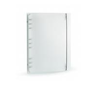 Classeur B5 9 Anneaux Métalliques Inox Transparent PP Format 278x220mm | Couverture PP Semi-Transparente, Bande Élastique Fixation, Cahier Rechargeable Pour Papier Journal, Bureau Étude Scolaire