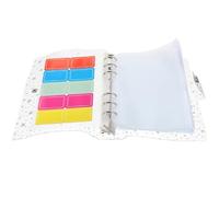 Classeur Budget A6 à Pochettes, Anneaux Amovibles, PVC Blanc | Fermeture à Bouton Discrète, Poche Intérieure et Pochette Zippée, pour Feuilles et Timbres