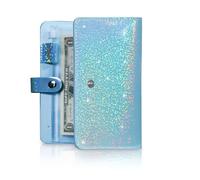 Classeur budgétaire A6 avec enveloppes zippées | Organiseur de espèces avec 12 poches rechargeables | Classeur budgétaire | Couverture en PVC souple 6 anneaux | Système d'enveloppes de remplissage