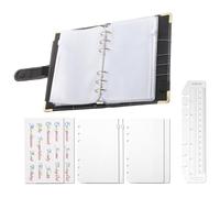 Classeur Budgétaire A6 Marbre, Carnet à Anneaux Portable Fermeture | PVC, Poche Intérieure et Pochette Zippée, pour Reçus, Timbres, Suivi des Dépenses
