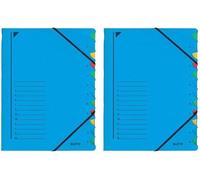 Classeur d'archives A4 bleu, 12 compartiments