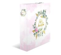 HERMA Organiseur de mariage A4 Wedding Planner Wir heiraten, dos de 6 cm, en carton robuste, imprimé entièrement à l'extérieur et finition pelliculée dorée 15421